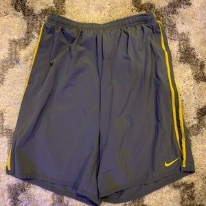 Nike grey and yellow shorts